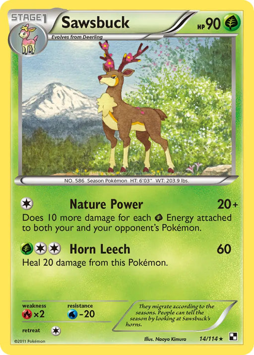 Sawsbuck (14/114) [Black & White: Base Set] - Pokemon Single