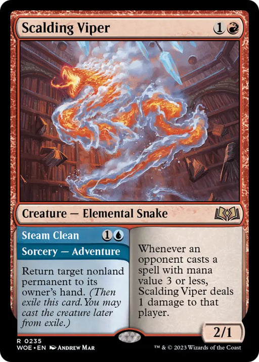 Scalding Viper // Steam Clean [Wilds of Eldraine] - MTG Single