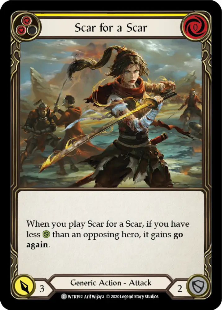 Scar for a Scar (Yellow) [Welcome to Rathe Unlimited] Unlimited Rainbow Foil - Flesh And Blood Single