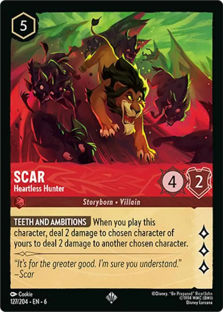 Scar - Heartless Hunter (127/204) [Azurite Sea] - Lorcana Single