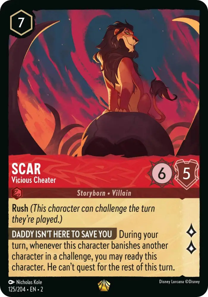 Scar - Vicious Cheater (125/204) [Rise of the Floodborn] - Lorcana Single