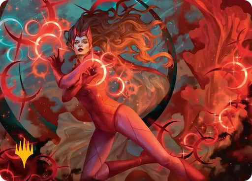 Scarlet Witch, Chaotic Avenger Art Card (Gold-Stamped Planeswalker Symbol) (38) [Marvel Super Heroes Art Series]