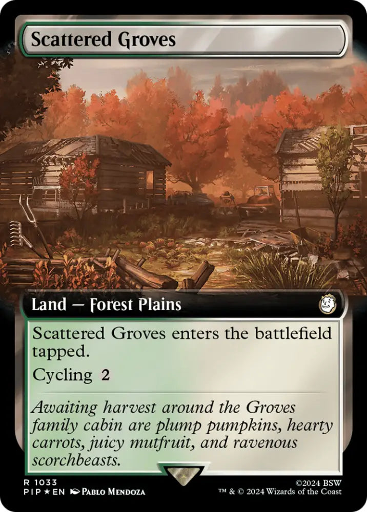 Scattered Groves (Extended Art) (Surge Foil) [Fallout] - MTG Single