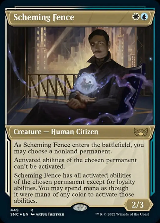 Scheming Fence (Showcase Art Deco Foil Etched) [Streets of New Capenna] - MTG Single