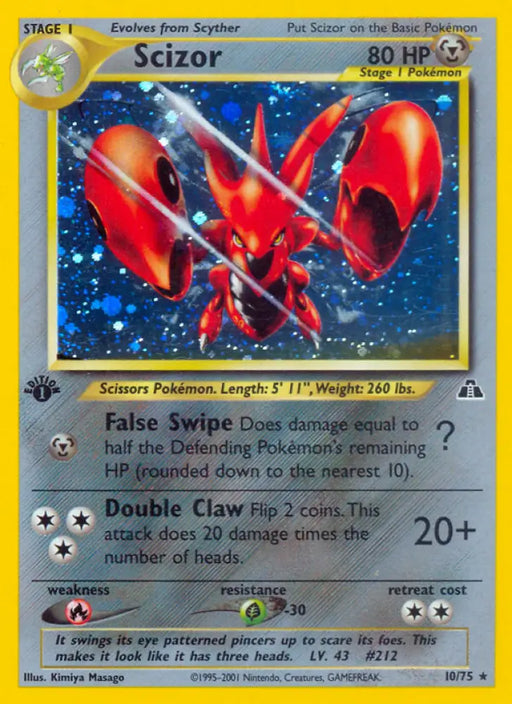 Scizor (10/75) [Neo Discovery 1st Edition] - Pokemon Single