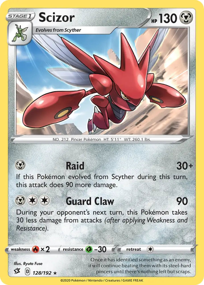 Scizor (128/192) [Sword & Shield: Rebel Clash] - Pokemon Single