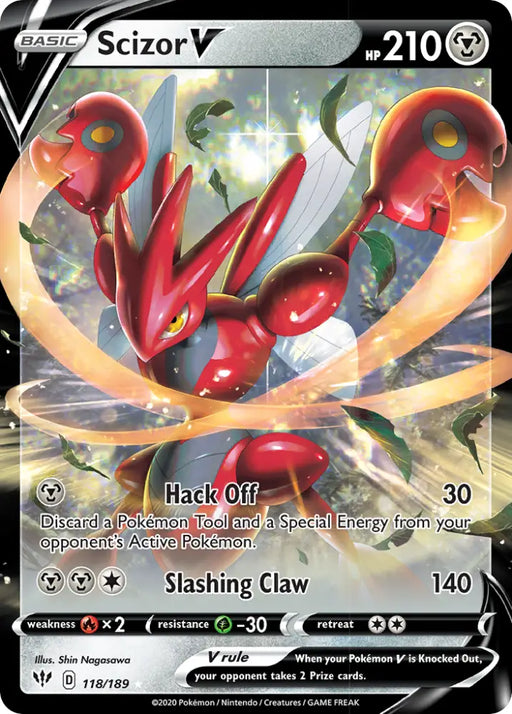 Scizor V (118/189) [Sword & Shield: Darkness Ablaze] - Pokemon Single
