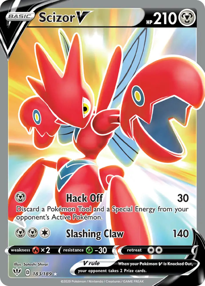 Scizor V (183/189) [Sword & Shield: Darkness Ablaze] - Pokemon Single
