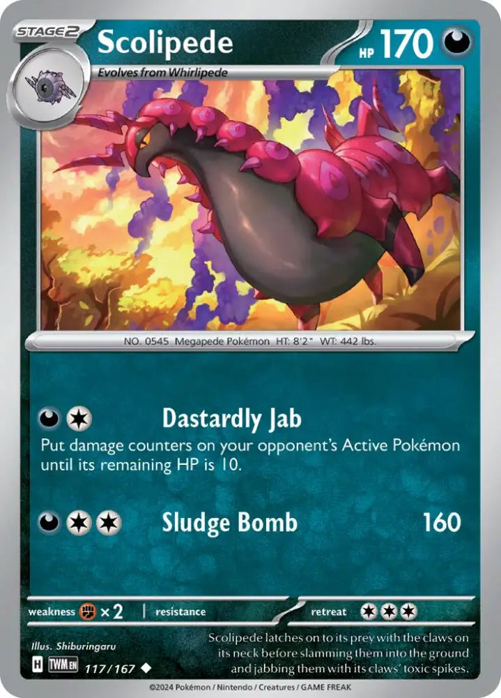 Scolipede (117/167) [Scarlet & Violet: Twilight Masquerade] - Pokemon Single