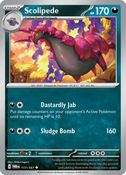 Scolipede (117/167) [Scarlet & Violet: Twilight Masquerade] - Pokemon Single