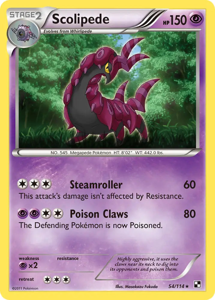 Scolipede (54/114) [Black & White: Base Set] - Pokemon Single