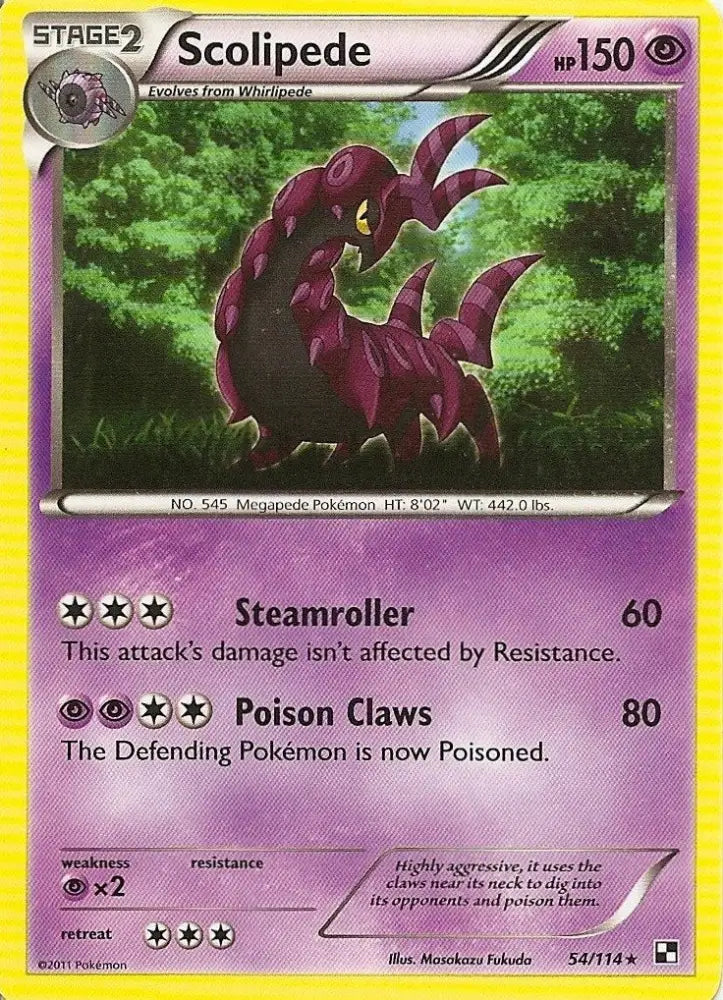 Scolipede (54/114) (Cracked Ice Holo) [Black & White: Dragons Exalted] - Pokemon Single
