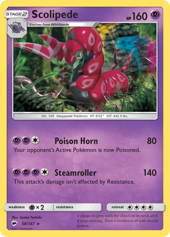 Scolipede (58/147) [Sun & Moon: Burning Shadows] - Pokemon Single