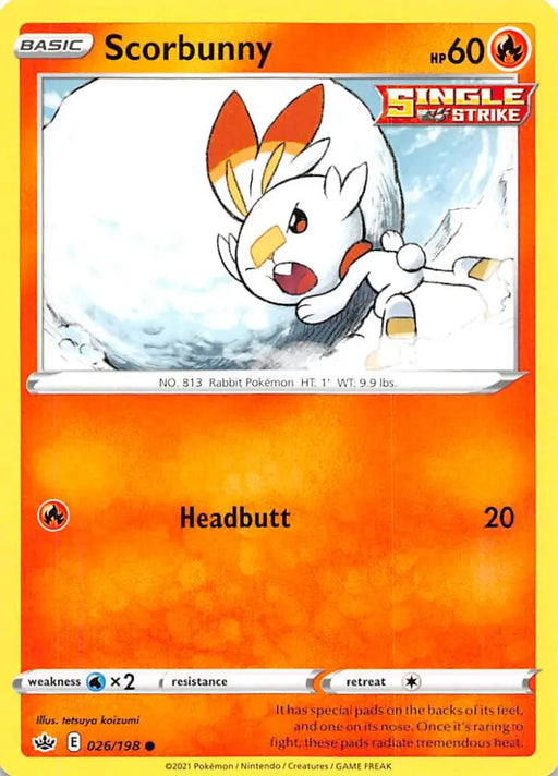 Scorbunny (026/198) [Sword & Shield: Chilling Reign] - Pokemon Single
