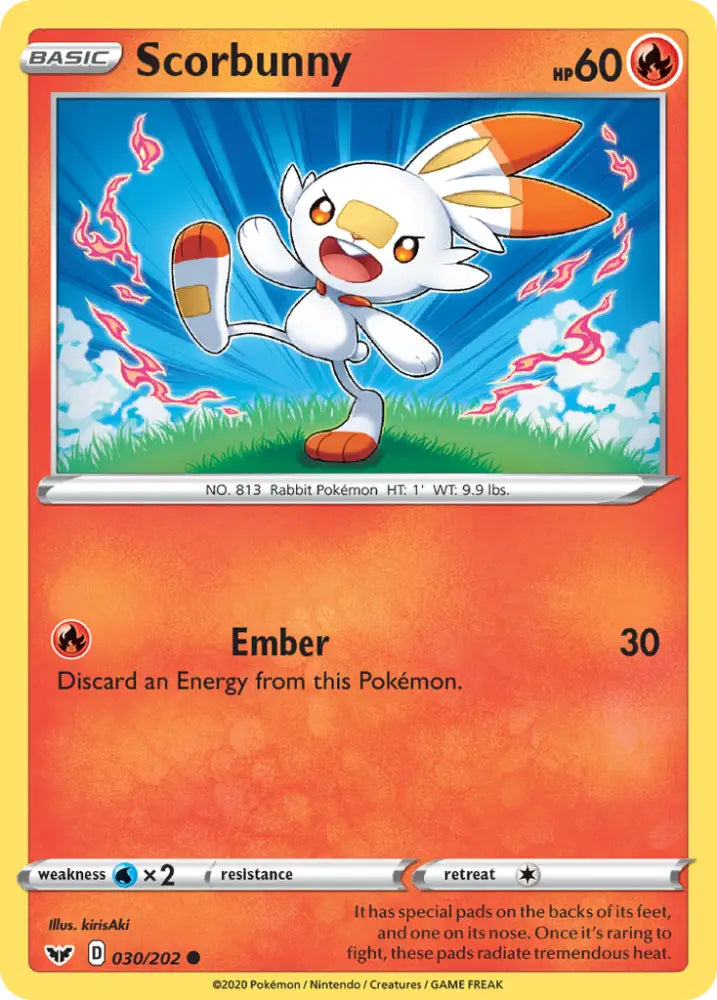 Scorbunny (030/202) [Sword & Shield: Base Set] - Pokemon Single