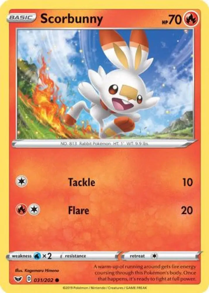 Scorbunny (031/202) (Premium Collection) [Sword & Shield: Base Set] - Pokemon Single