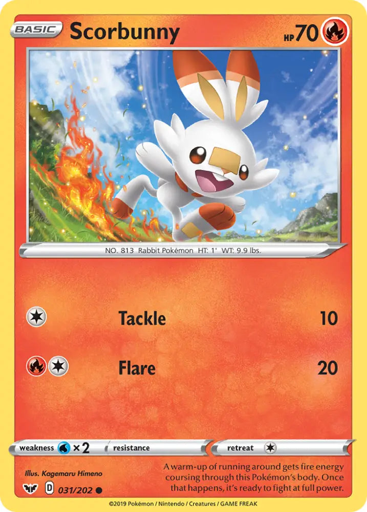 Scorbunny (031/202) [Sword & Shield: Base Set] - Pokemon Single