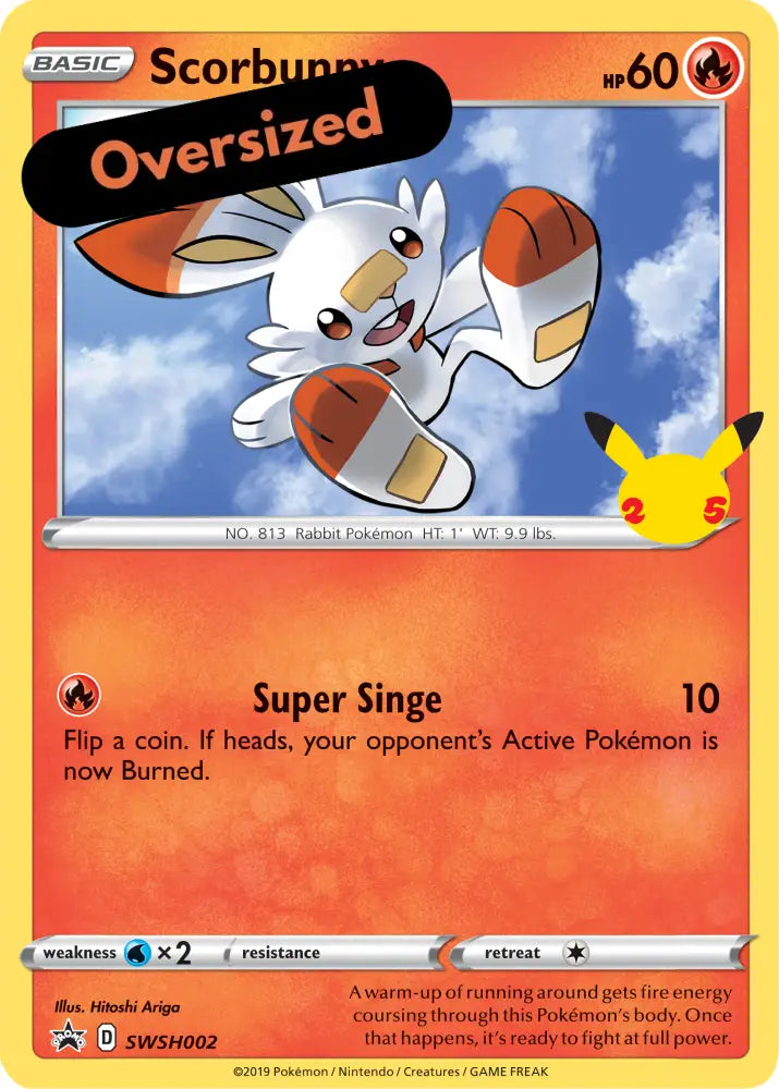 Scorbunny (SWSH002) (Jumbo Card) [First Partner Pack] - Pokemon Single