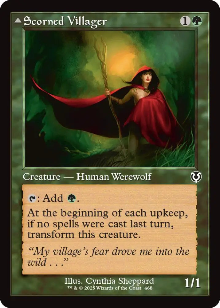 Scorned Villager // Scrounged Scythe (Retro Frame) [Innistrad Remastered] - MTG Single