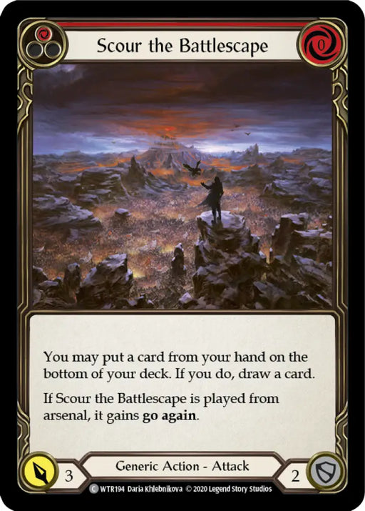 Scour the Battlescape (Red) [Welcome to Rathe Unlimited] Unlimited Rainbow Foil - Flesh And Blood Single
