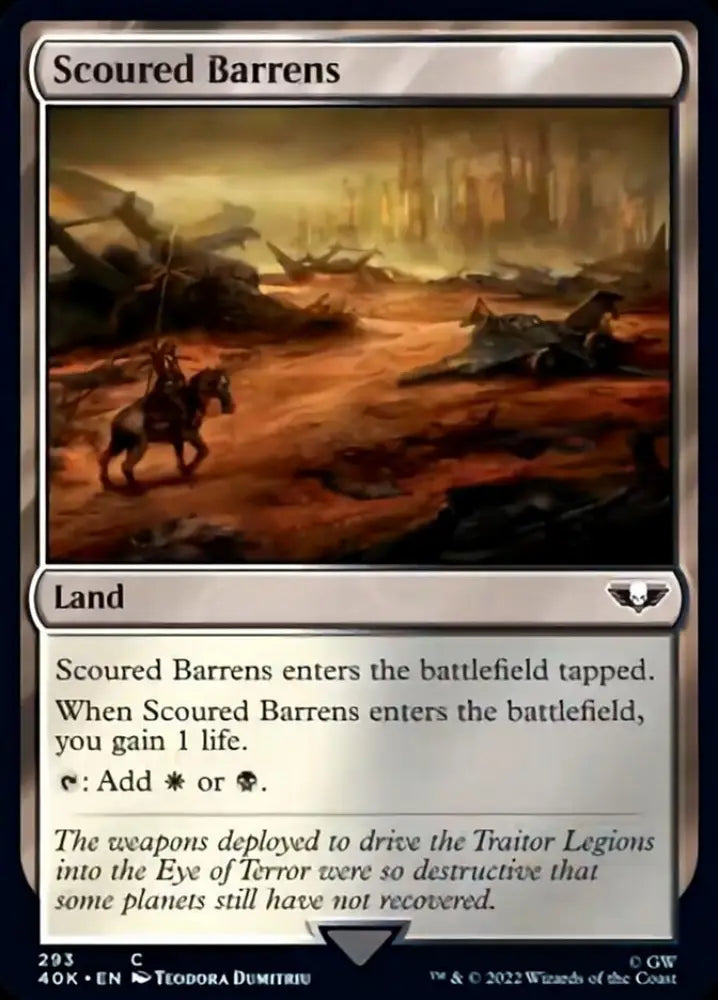 Scoured Barrens (Surge Foil) [Warhammer 40,000] - MTG Single