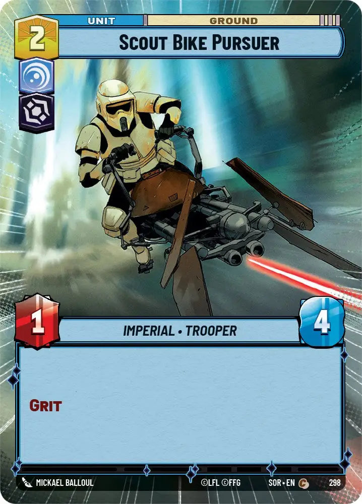 Scout Bike Pursuer (Hyperspace) (298) [Spark of Rebellion] - Star Wars: Unlimited Single