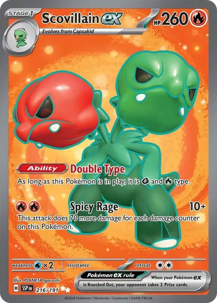 Scovillain ex (216/191) [Scarlet & Violet: Surging Sparks] - Pokemon Single