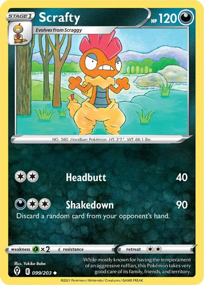 Scrafty (099/203) [Sword & Shield: Evolving Skies] - Pokemon Single