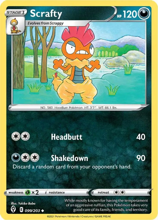Scrafty (099/203) [Sword & Shield: Evolving Skies] - Pokemon Single