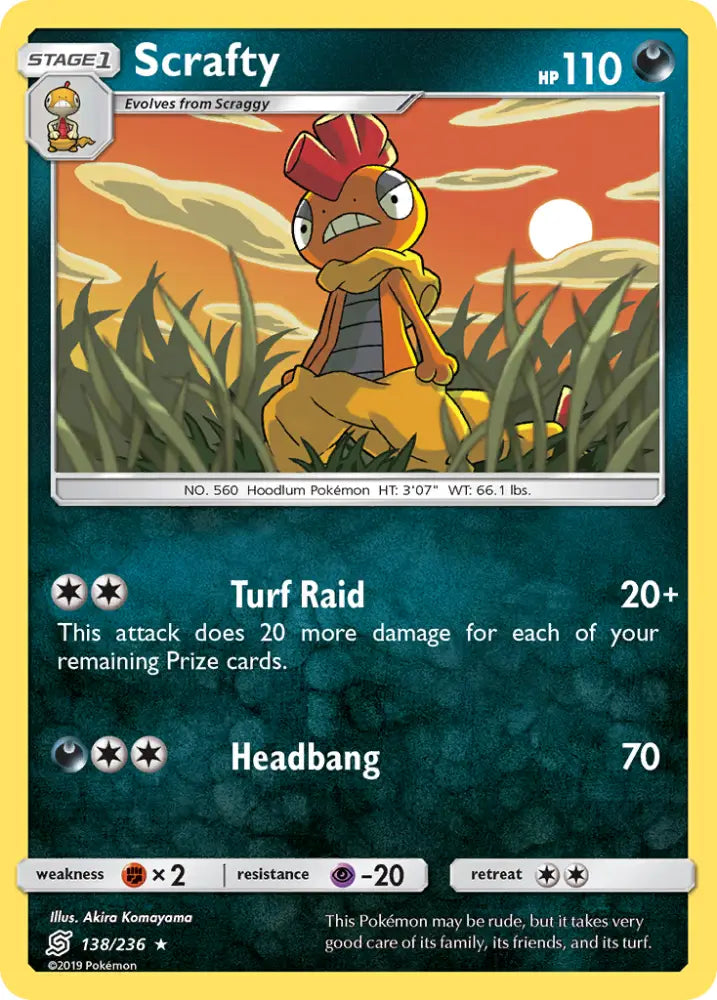 Scrafty (138/236) [Sun & Moon: Unified Minds] - Pokemon Single