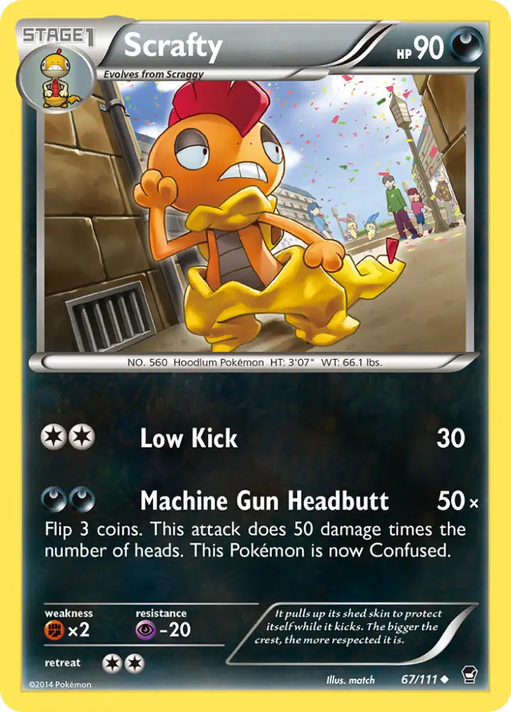 Scrafty (67/111) [XY: Furious Fists] - Pokemon Single