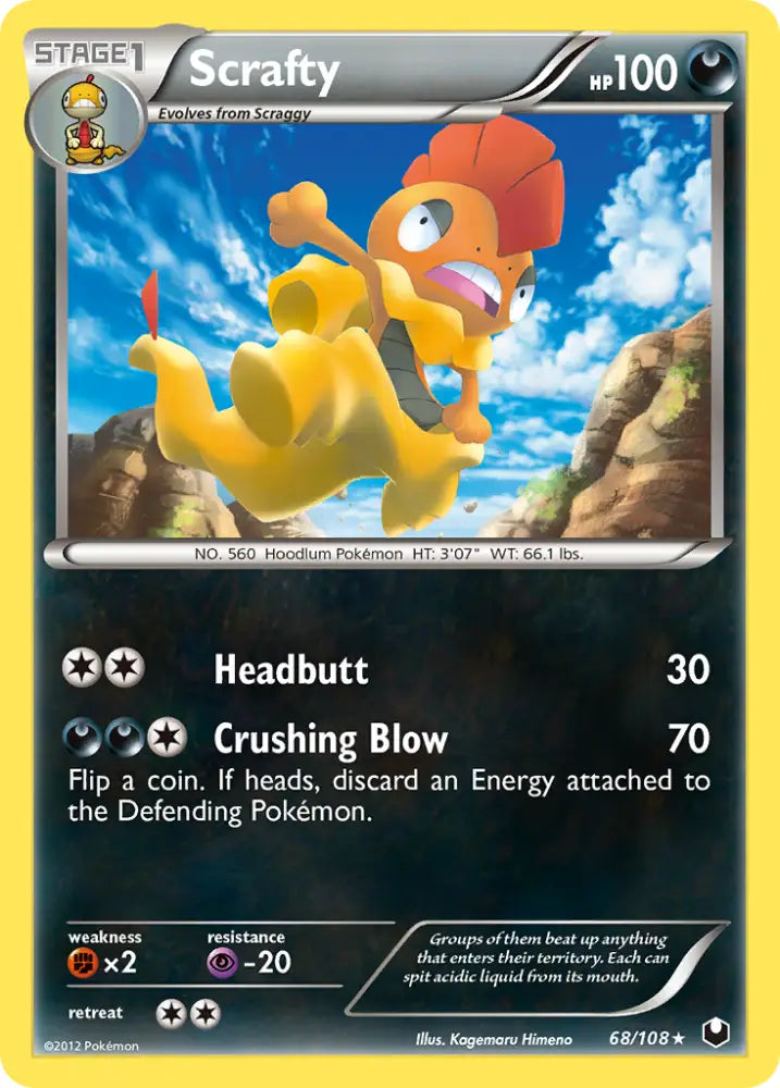 Scrafty (68/108) [Black & White: Dark Explorers] - Pokemon Single