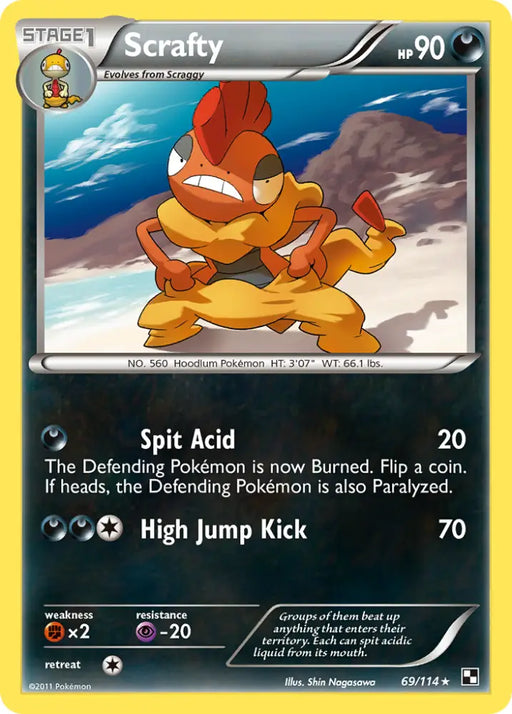 Scrafty (69/114) [Black & White: Base Set] - Pokemon Single