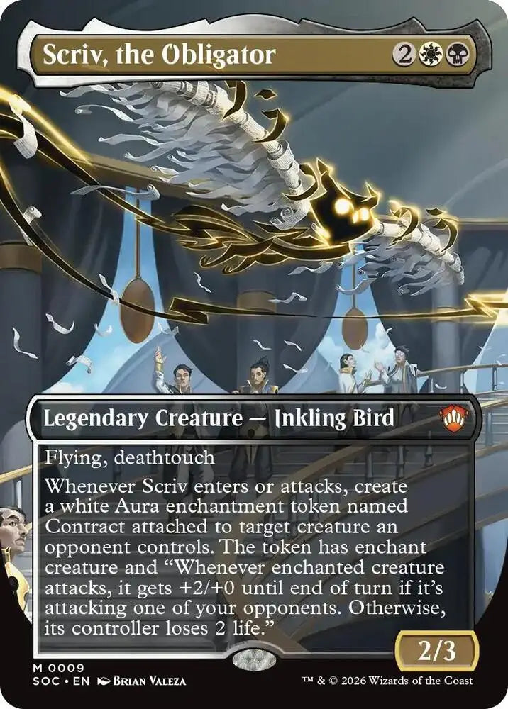 Scriv, the Obligator (Borderless) (9) [Secrets of Strixhaven Commander]