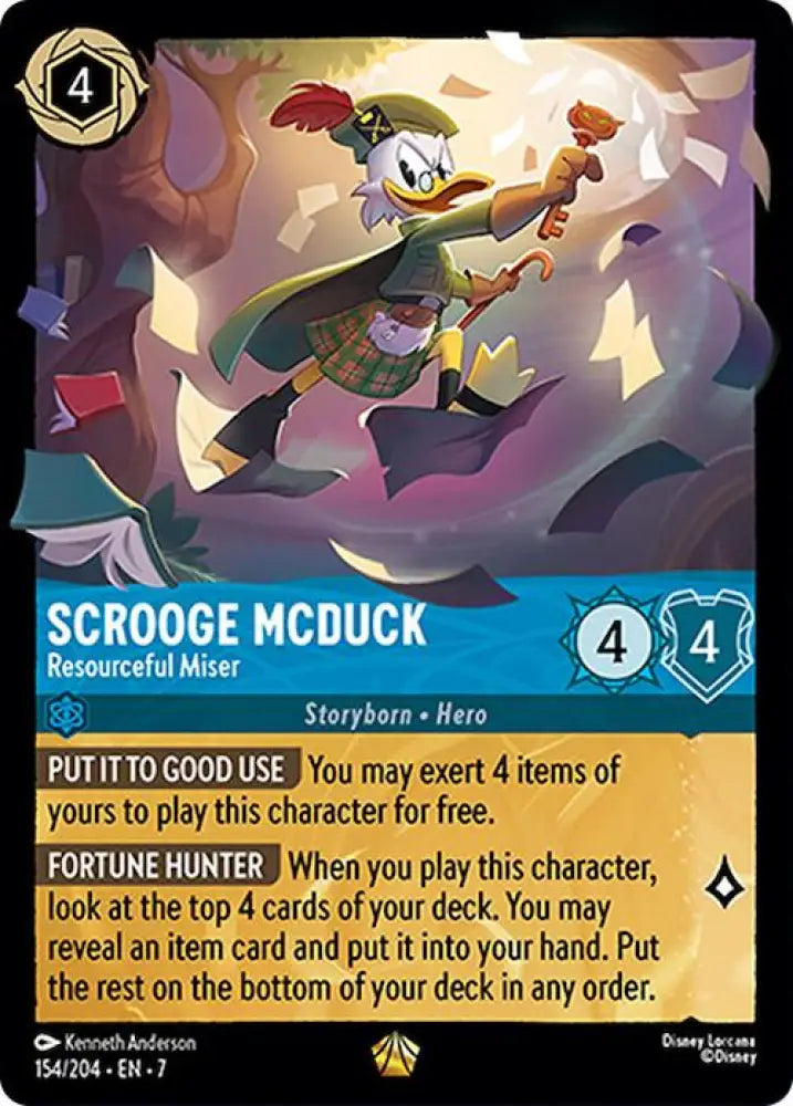 Scrooge McDuck - Resourceful Miser (154/204) [Archazia’s Island] - Lorcana Single