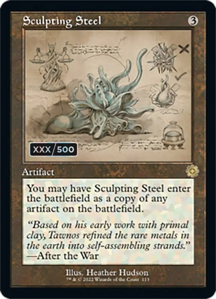 Sculpting Steel (Retro Schematic) (Serialized) [The Brothers’ War Retro Artifacts] - MTG Single
