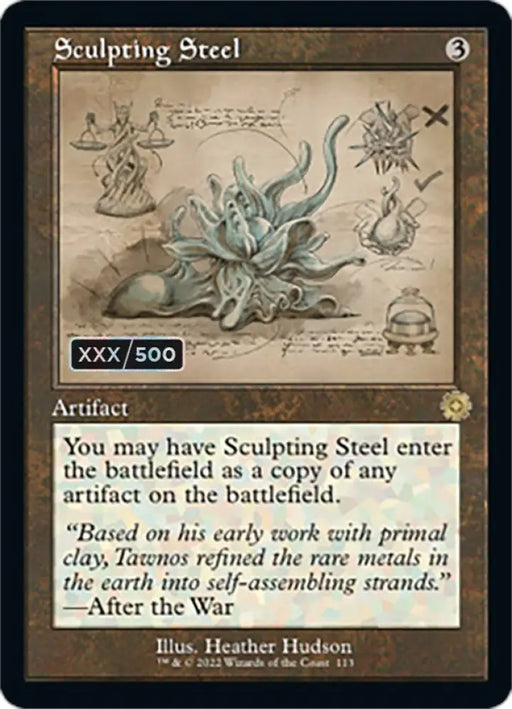 Sculpting Steel (Retro Schematic) (Serialized) [The Brothers’ War Retro Artifacts] - MTG Single