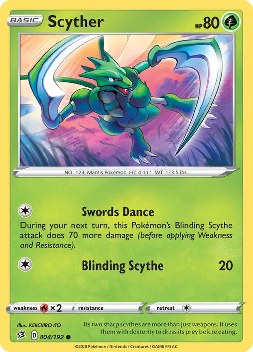 Scyther (004/192) [Sword & Shield: Rebel Clash] - Pokemon Single