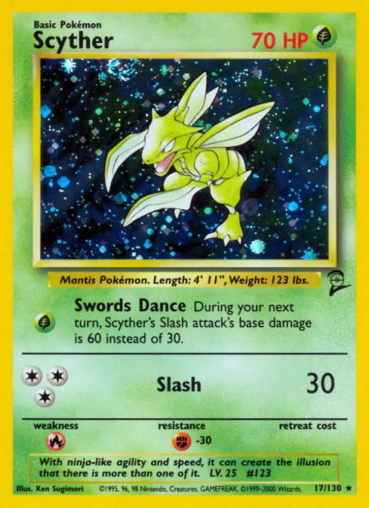 Scyther (17/130) [Base Set 2] - Pokemon Single