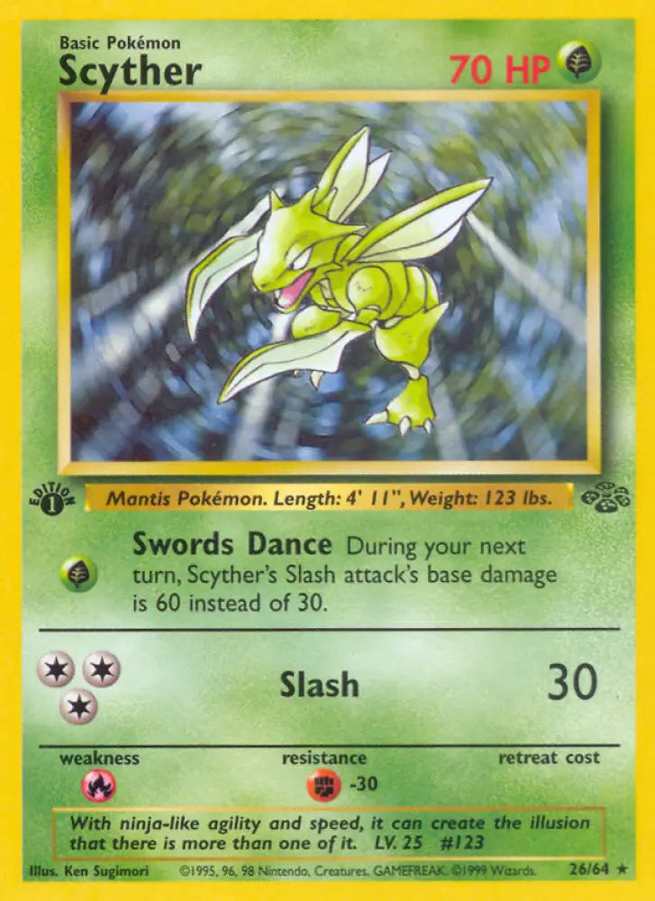 Scyther (26/64) [Jungle 1st Edition] - Pokemon Single