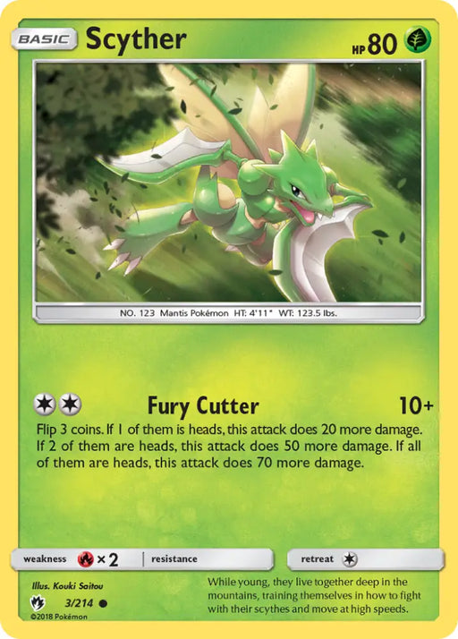 Scyther (3/214) [Sun & Moon: Lost Thunder] - Pokemon Single