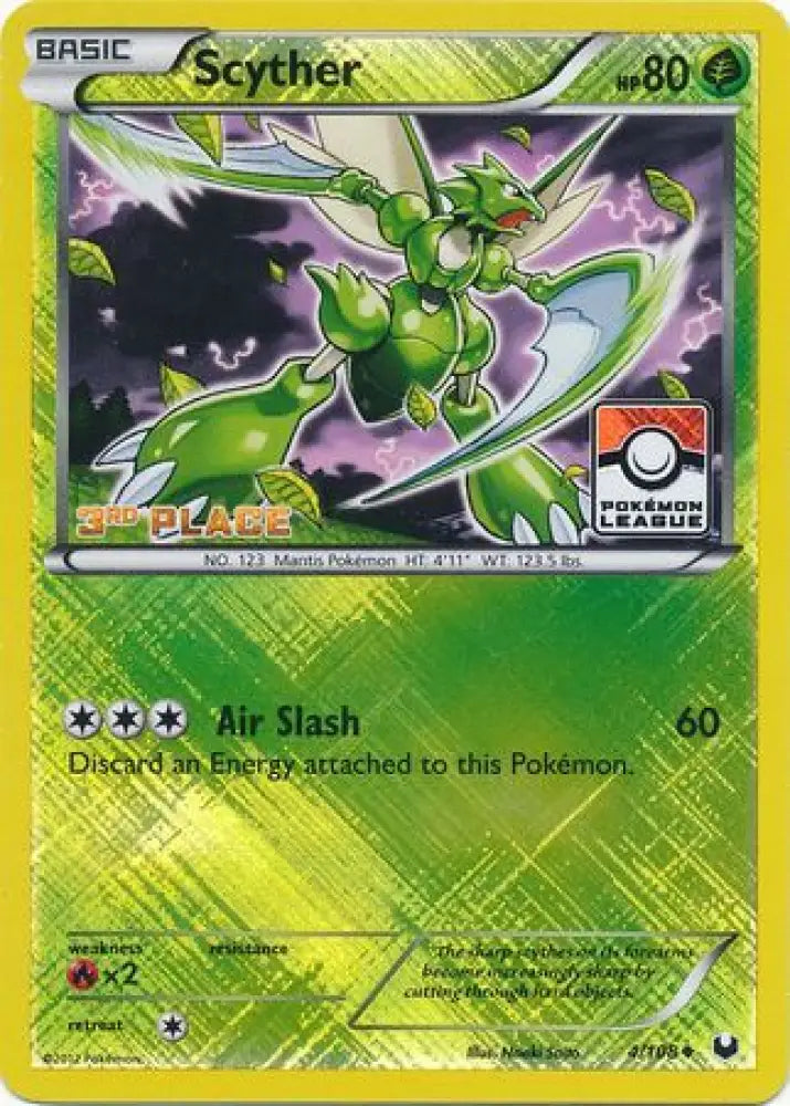 Scyther (4/108) (League Promo 3rd Place) [Black & White: Dark Explorers] - Pokemon Single