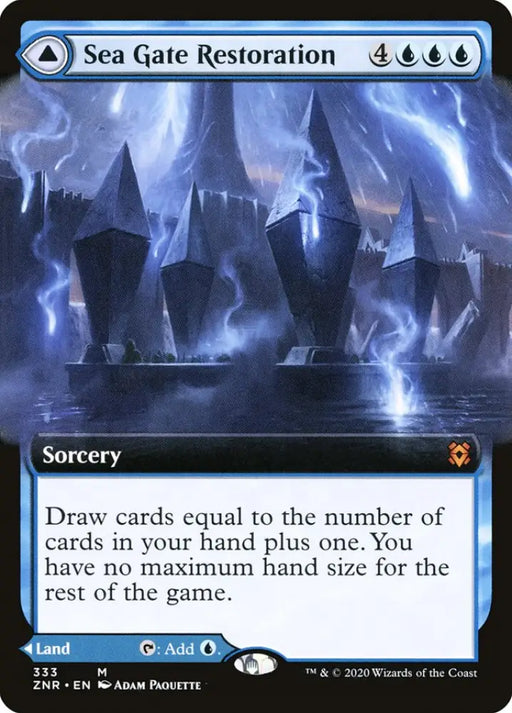 Sea Gate Restoration // Sea Gate Reborn (Extended Art) [Zendikar Rising] - MTG Single