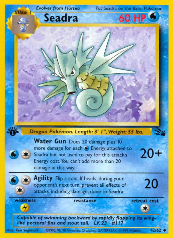 Seadra (42/62) [Fossil 1st Edition] - Pokemon Single