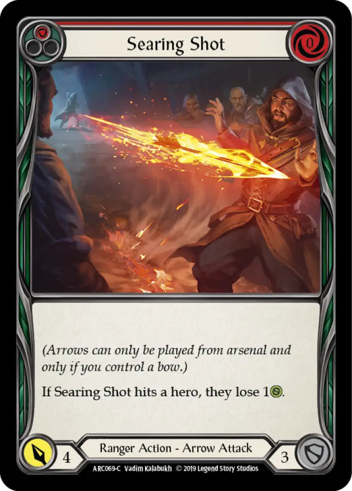 Searing Shot (Red) [Arcane Rising 1st Edition] 1st Edition Rainbow Foil - Flesh And Blood Single