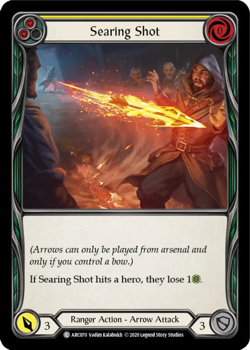 Searing Shot (Yellow) [Arcane Rising Unlimited] Unlimited Rainbow Foil - Flesh And Blood Single