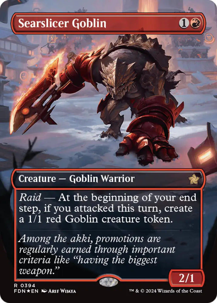 Searslicer Goblin (Borderless) (Mana Foil) [Foundations] - MTG Single