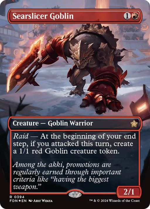Searslicer Goblin (Borderless) (Mana Foil) [Foundations] - MTG Single