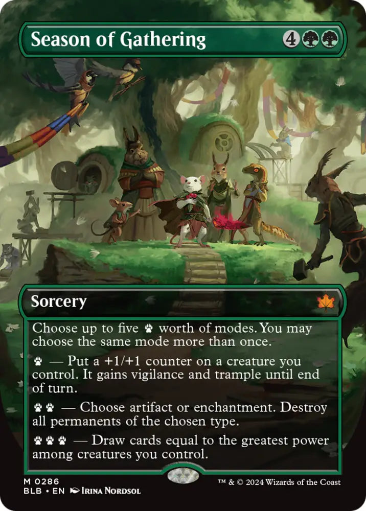 Season of Gathering (Borderless) [Bloomburrow] - MTG Single