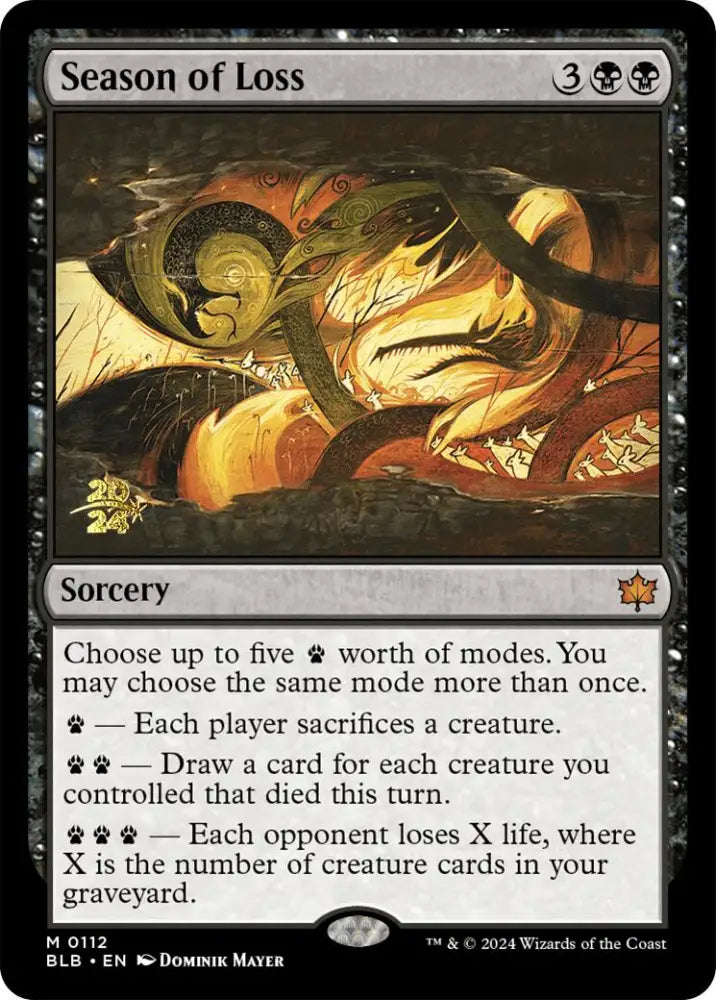 Season of Loss [Bloomburrow Prerelease Promos] - MTG Single